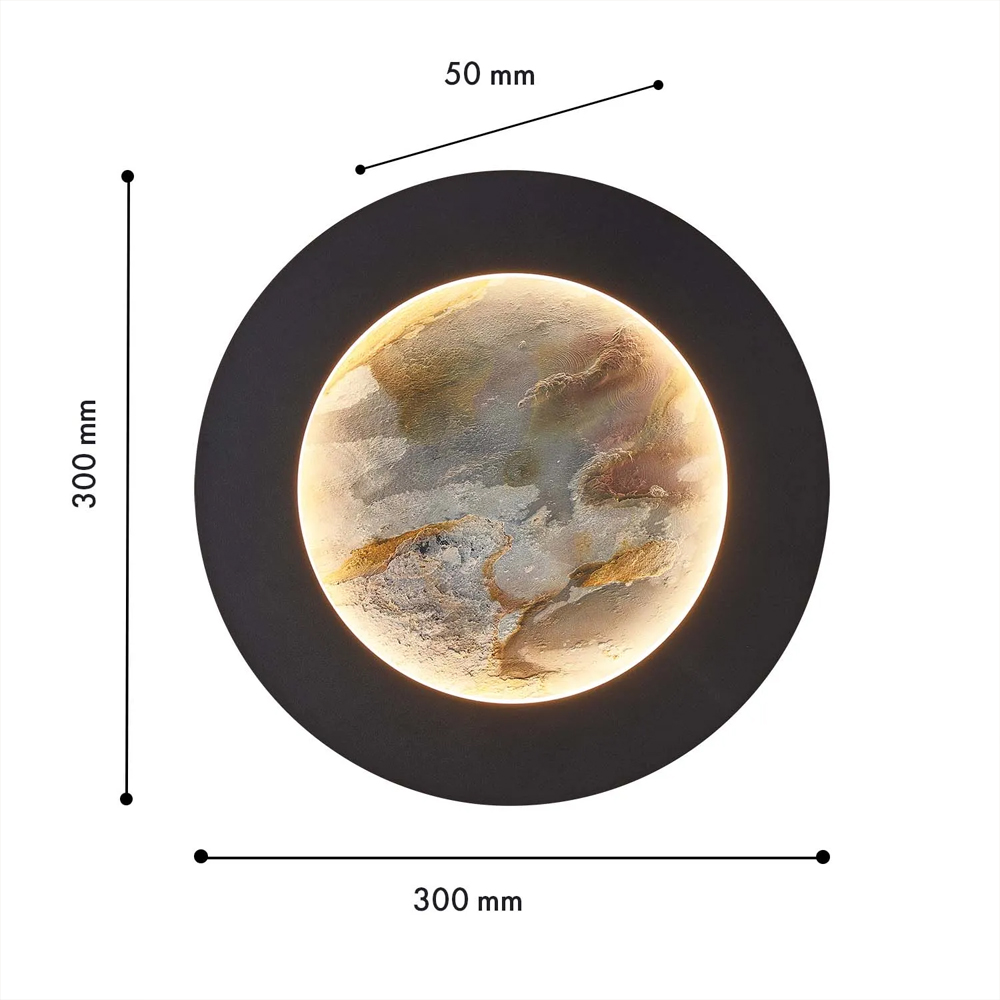 Бра в форме диска черного цвета Borders of Black в Костроме