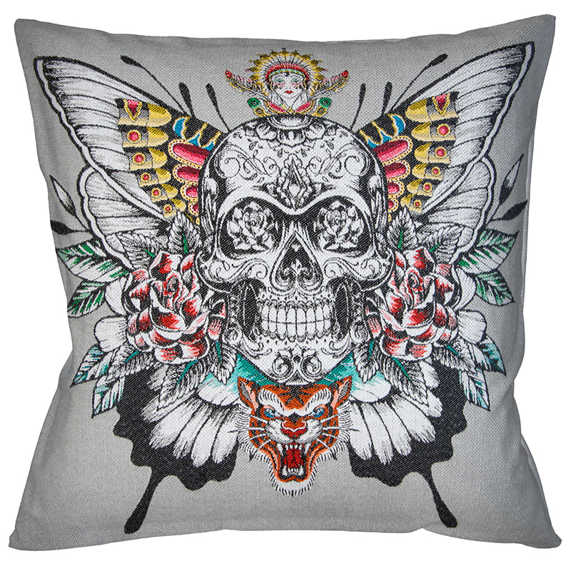 Декоративная подушка Ghost Rider Grey Мульти Декоративная подушка Ghost Rider Grey Мульти в Костроме | Loft Concept