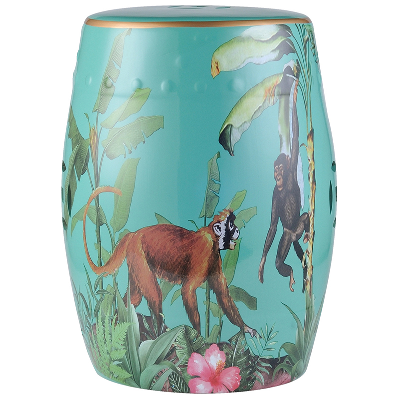 Керамический табурет Monkey Tropical Animal Ceramic Stool Turquoise Мульти Бирюзовый Керамический табурет Monkey Tropical Animal Ceramic Stool Turquoise Мульти Бирюзовый в Костроме | Loft Concept