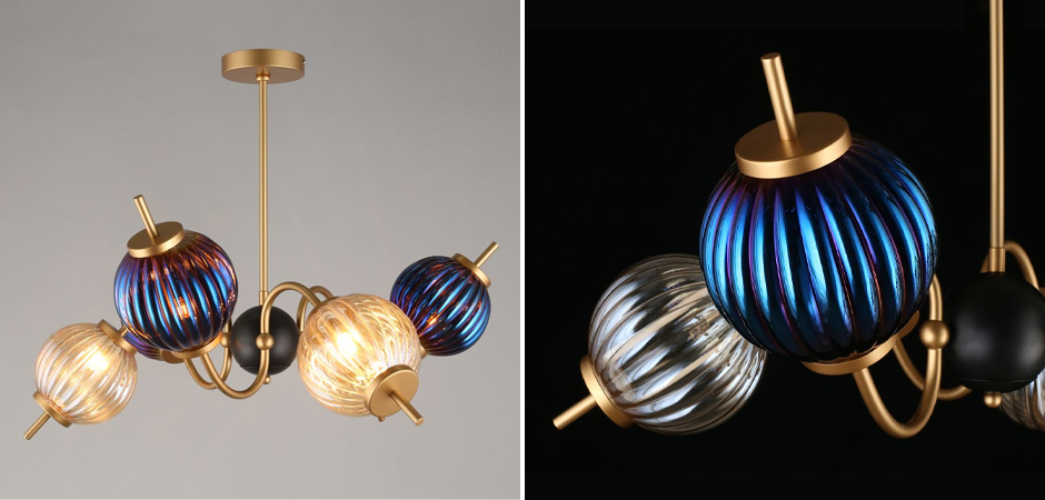 Люстра Shell Beads с цветным стеклом Люстра Shell Beads с цветным стеклом - Loft-Concept в Костроме