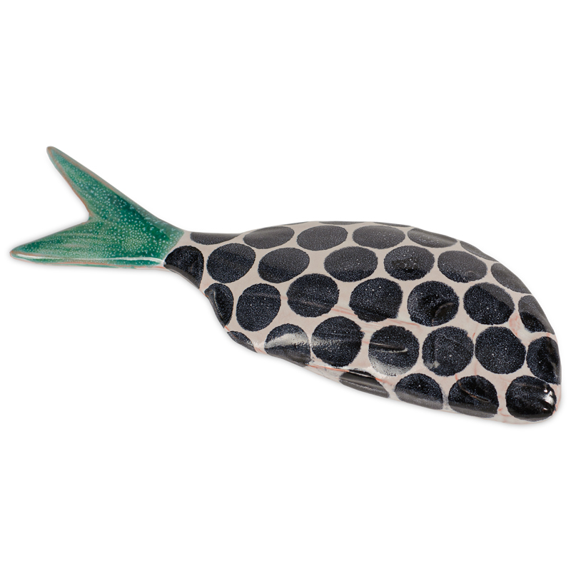 Статуэтка Abstract Fish Черно-белый Бирюзовый Статуэтка Abstract Fish Черно-белый Бирюзовый в Костроме | Loft Concept