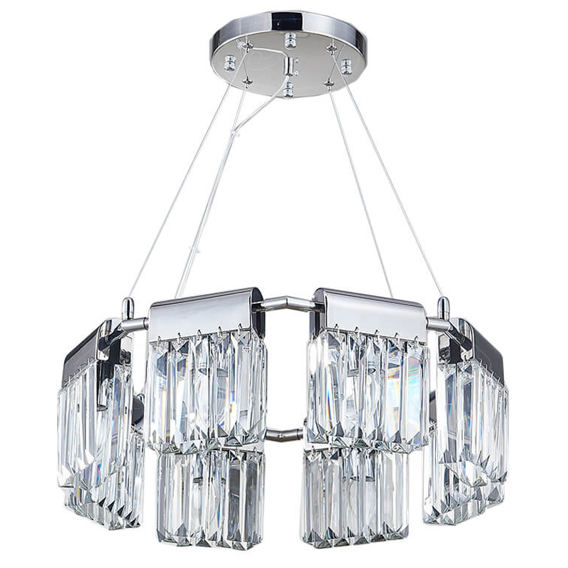Люстра Crystal Pendants chrome 8 Прозрачное Стекло Хром Люстра Crystal Pendants chrome 8 Прозрачное Стекло Хром в Костроме | Loft Concept