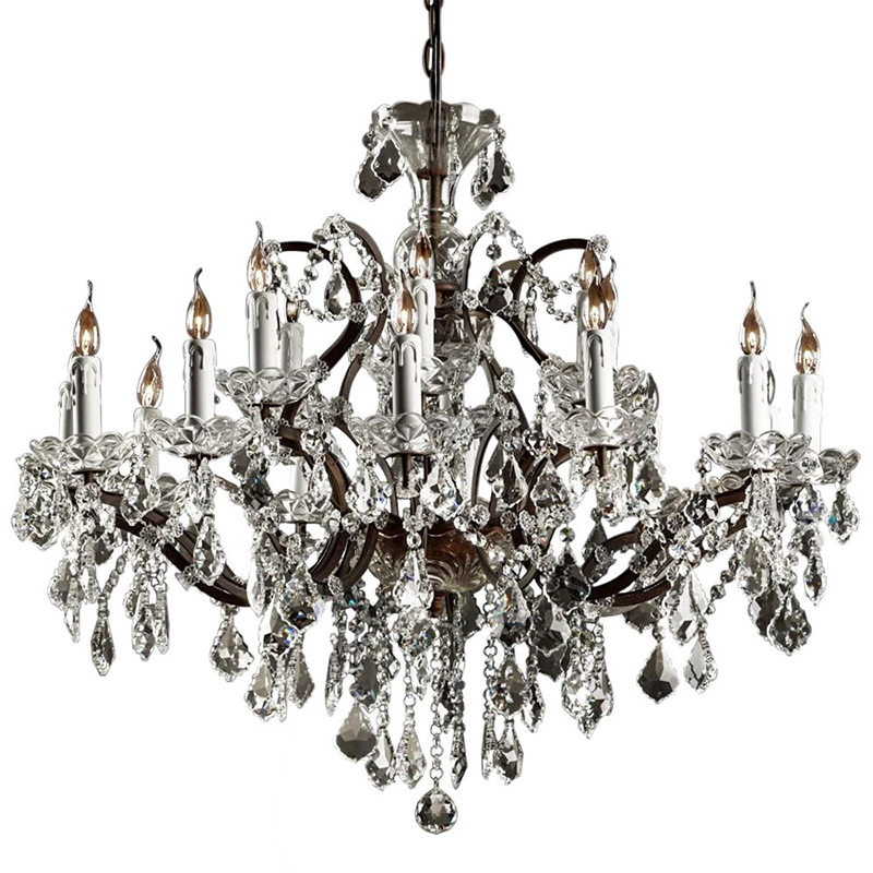 Люстра 19th c. Rococo IRON & CLEAR CRYSTAL Brown Chandelier 18 Прозрачное Стекло Коричневый винтаж Люстра 19th c. Rococo IRON & CLEAR CRYSTAL Brown Chandelier 18 Прозрачное Стекло Коричневый винтаж в Костроме | Loft Concept