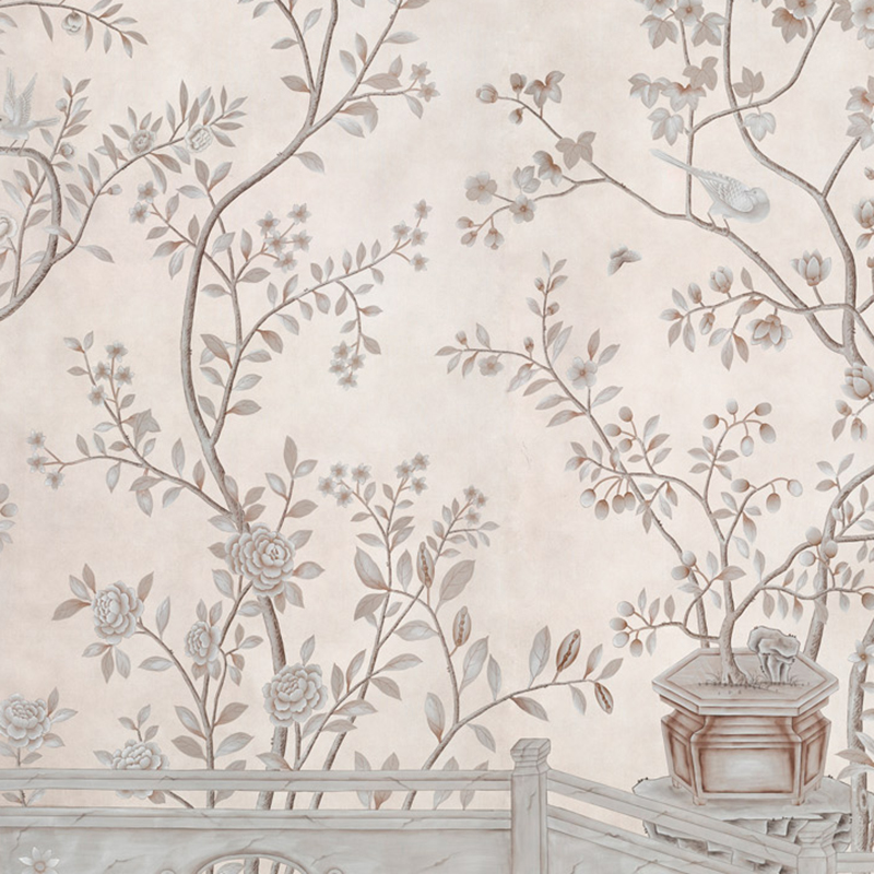 Обои ручная роспись Salon Vert Pewter gilded silk Обои ручная роспись Salon Vert Pewter gilded silk в Костроме | Loft Concept