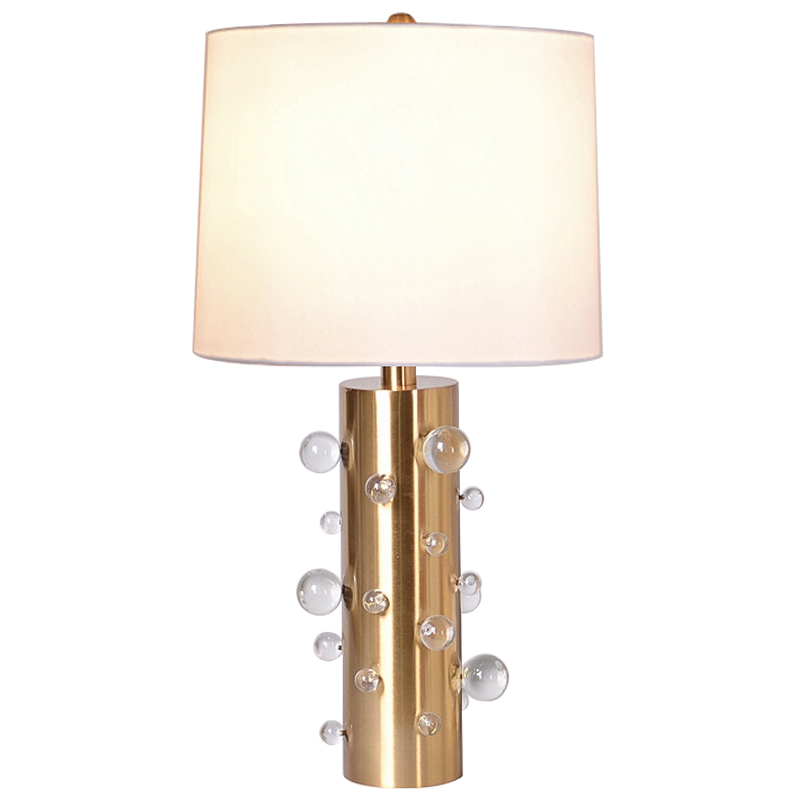 Настольная лампа с абажуром Cantrell Table Lamp Glass Золотой Бежевый Прозрачное Стекло в Костроме | Loft Concept 