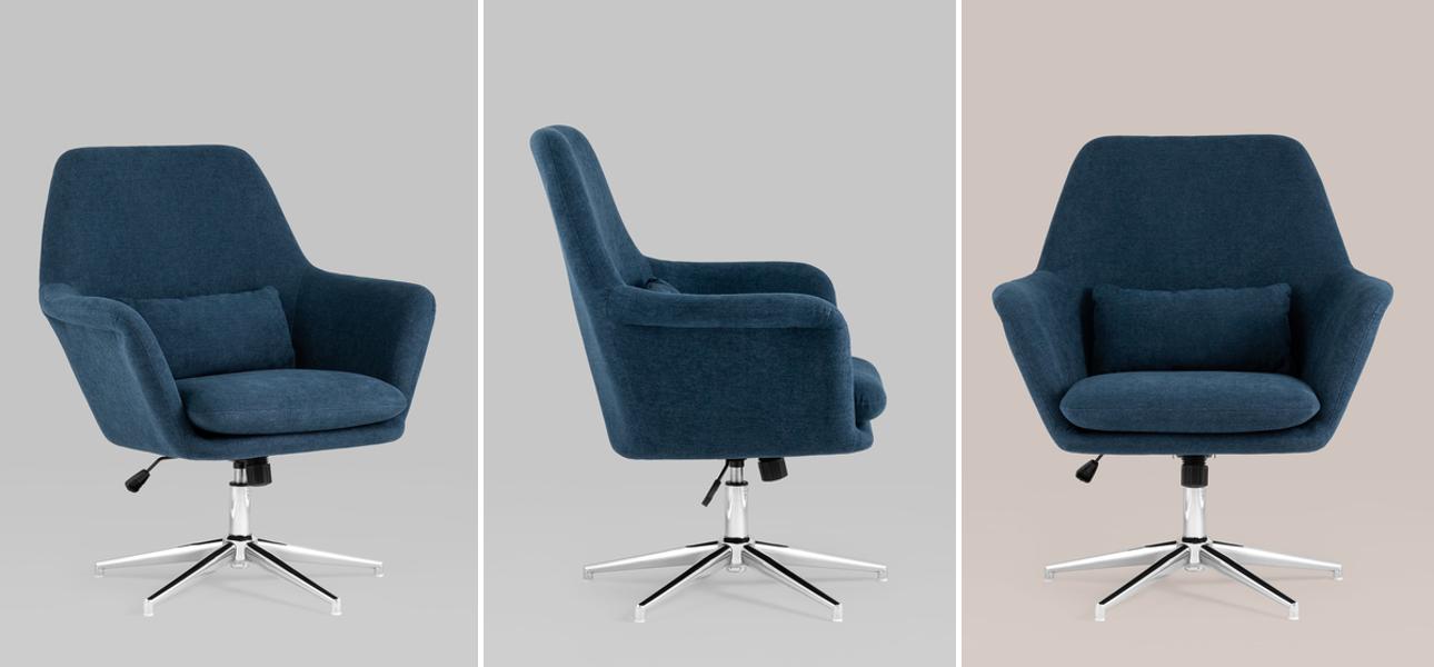 Кресло офисное Crispin цвет синий - фото