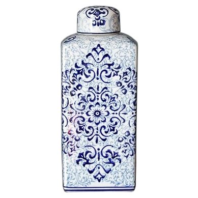 Фарфоровый сосуд Цзиндэчжэнь Pattern Белый Синий Фарфоровый сосуд Цзиндэчжэнь Pattern Белый Синий в Костроме | Loft Concept