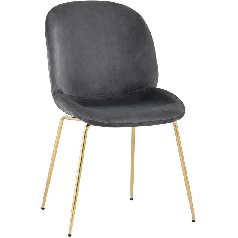 Стул Серый Велюр Vendramin Chair Серый Золотой Стул Серый Велюр Vendramin Chair Серый Золотой в Костроме | Loft Concept