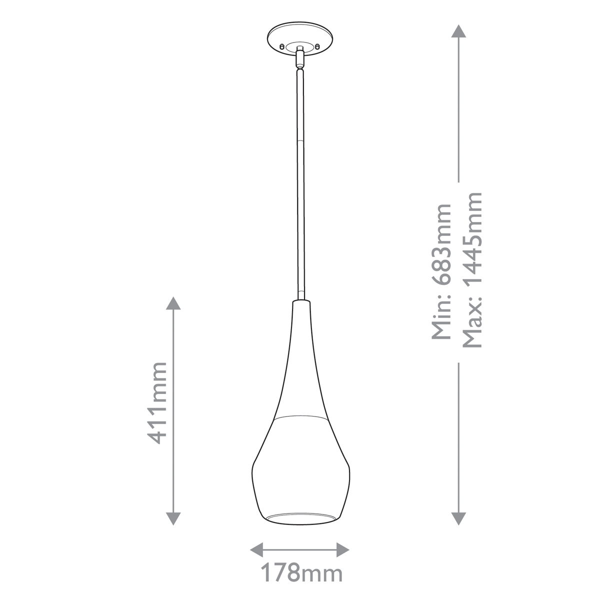 Подвесной светильник каплевидной формы с комбинированным плафоном из стали и белого матового стекла Kichler в Костроме