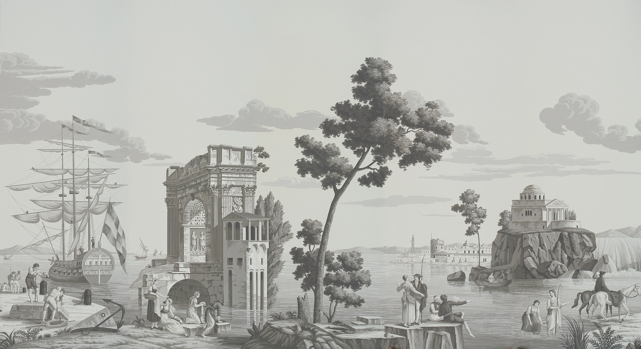 Обои ручная роспись Views of Italy Eau Forte on scenic paper Обои ручная роспись Views of Italy Eau Forte on scenic paper - постер Loft-Concept в Костроме