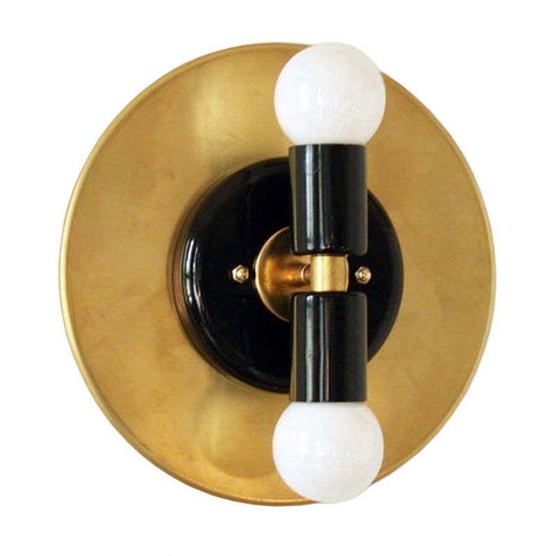 Modern Wall Double Sconce Gold Black Глянцевое золото Черный Modern Wall Double Sconce Gold Black Глянцевое золото Черный в Костроме | Loft Concept