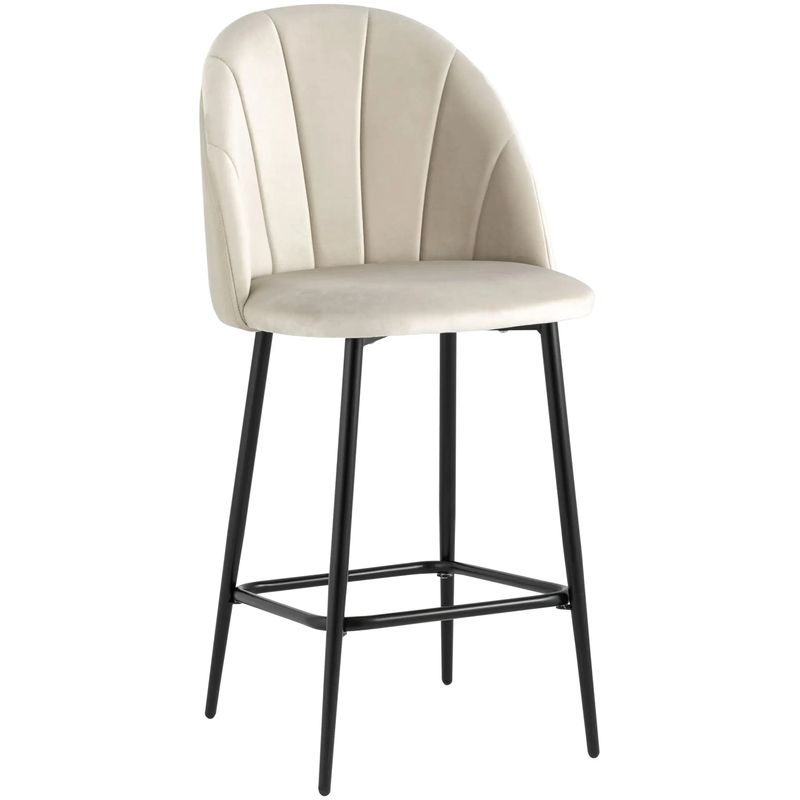 Барный Стул Balsari S Chair Молочный Велюр Молочный Черный Барный Стул Balsari S Chair Молочный Велюр Молочный Черный в Костроме | Loft Concept