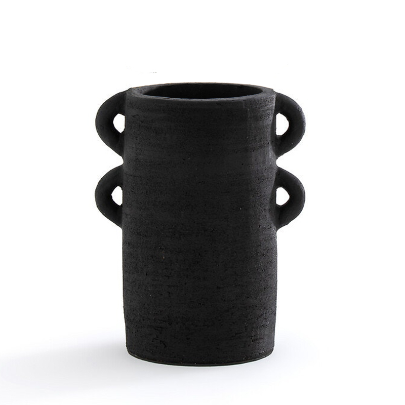 Ваза Ceramic Vase with Ears Черный Ваза Ceramic Vase with Ears Черный в Костроме | Loft Concept