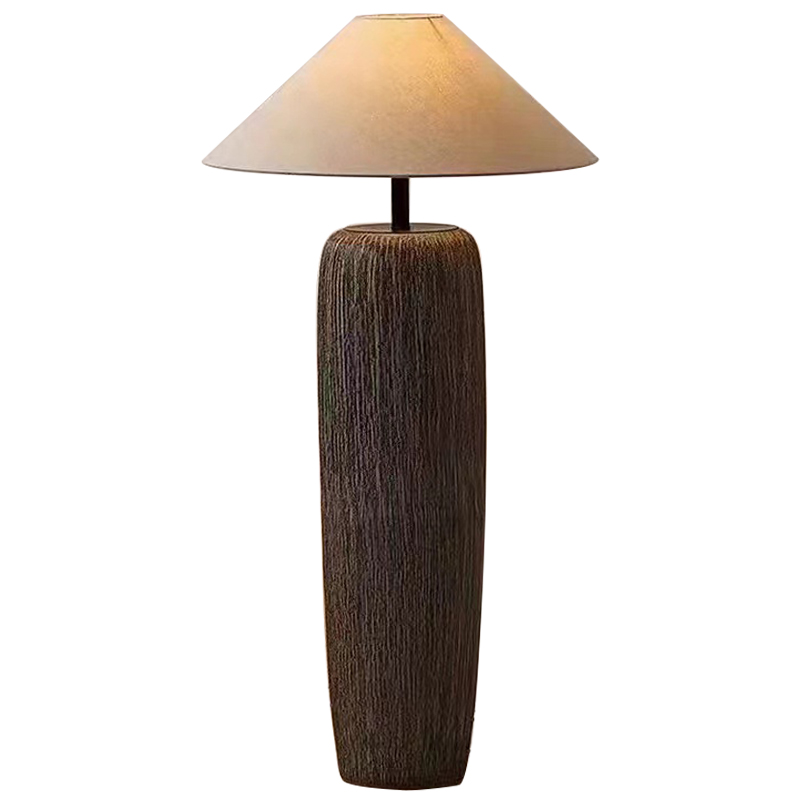 Торшер Coffey Lampshade Floor Lamp Бежевый Коричневый Торшер Coffey Lampshade Floor Lamp Бежевый Коричневый в Костроме | Loft Concept