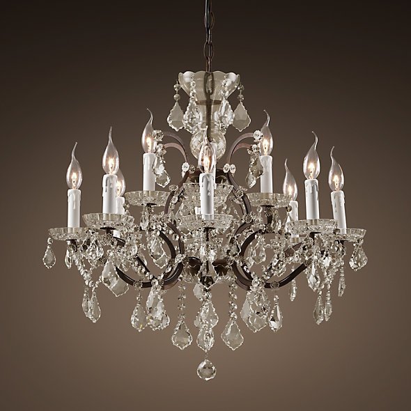 Люстра 19TH C. ROCOCO IRON & CLEAR CRYSTAL 12 Прозрачное Стекло Бурая ржавчина Люстра 19TH C. ROCOCO IRON & CLEAR CRYSTAL 12 Прозрачное Стекло Бурая ржавчина в Костроме | Loft Concept