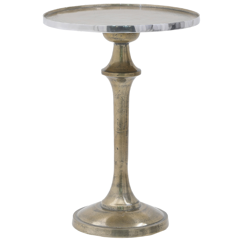 Круглый приставной стол Bourne Patina Side Table Серебряный Золотой Круглый приставной стол Bourne Patina Side Table Серебряный Золотой в Костроме | Loft Concept