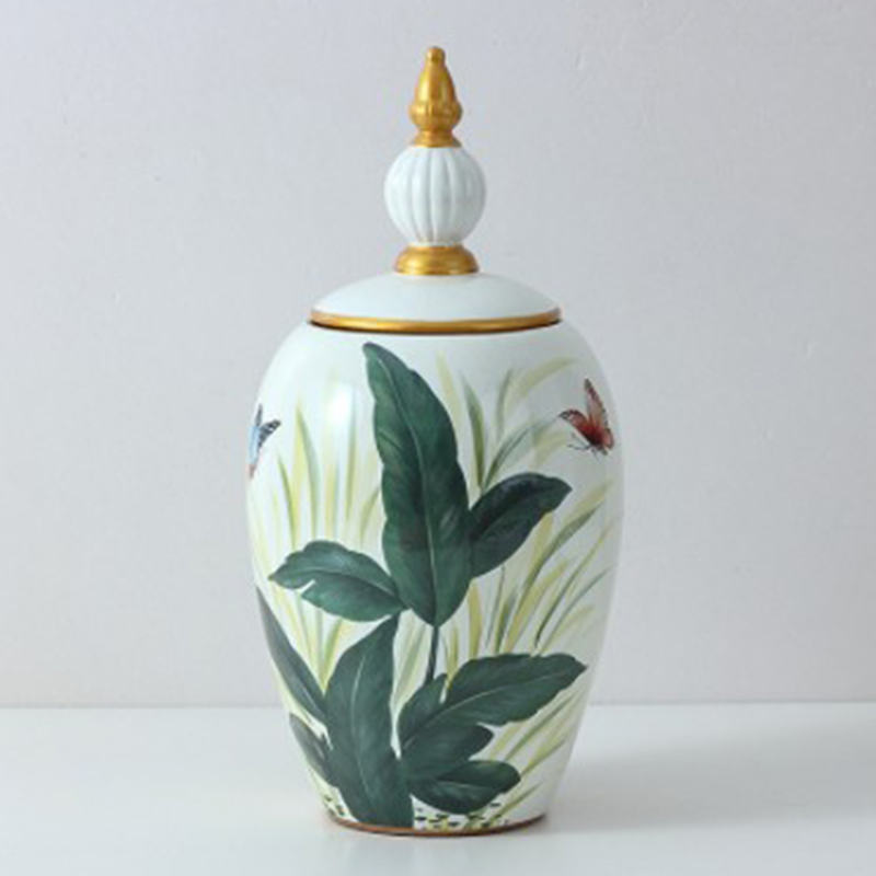 Ваза Vase Aina S Зеленый Белый Золотой Ваза Vase Aina S Зеленый Белый Золотой в Костроме | Loft Concept