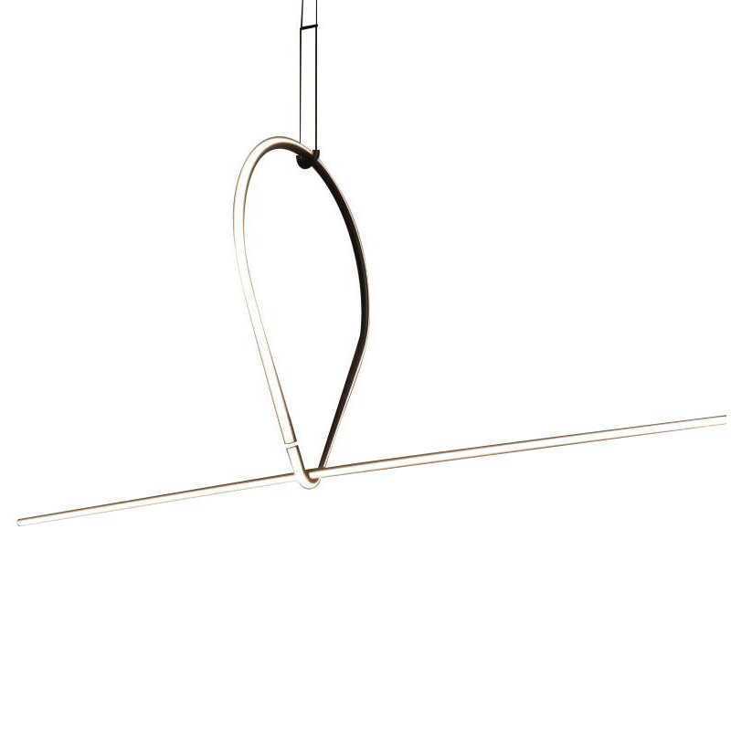 Подвесной светильник Drop Shape Line Black Led Lamp Черный Белый Подвесной светильник Drop Shape Line Black Led Lamp Черный Белый в Костроме | Loft Concept