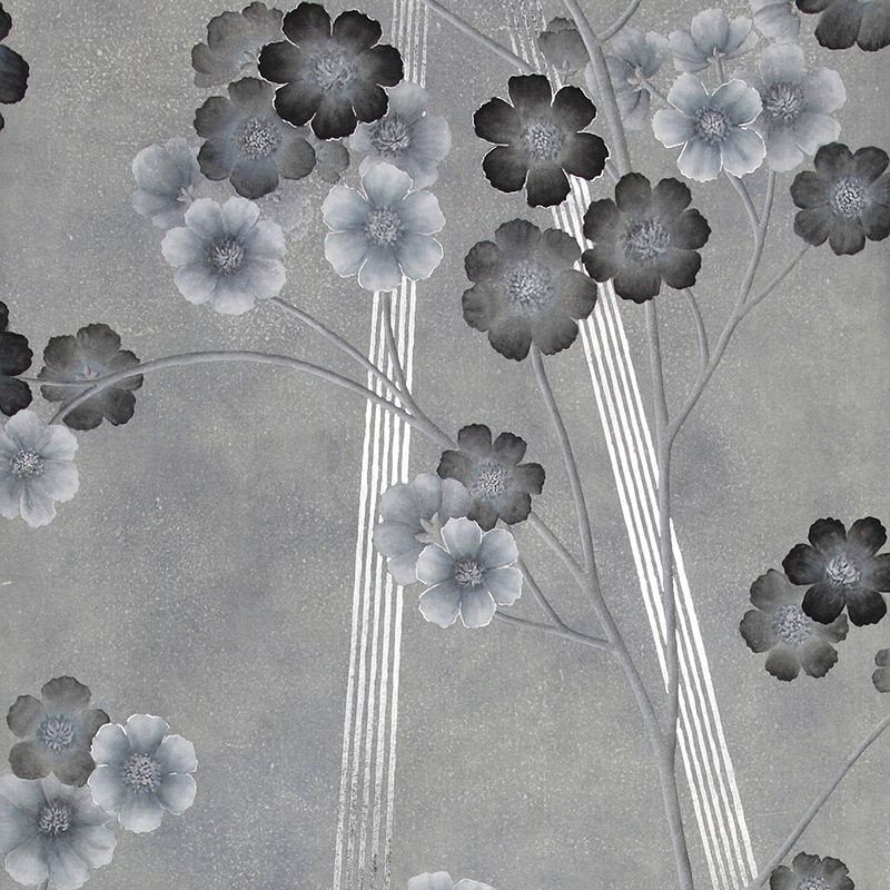 Обои ручная роспись Anemones in Light Dusk colourway on Smoke painted Xuan paper Обои ручная роспись Anemones in Light Dusk colourway on Smoke painted Xuan paper в Костроме | Loft Concept