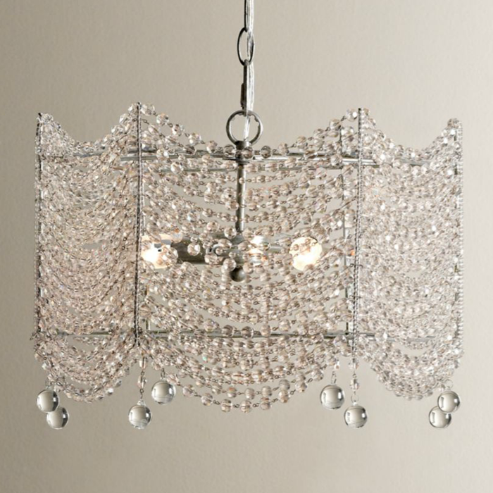 Люстра Clear Crystal French Pendant Lamp Серебряный Люстра Clear Crystal French Pendant Lamp Серебряный в Костроме | Loft Concept