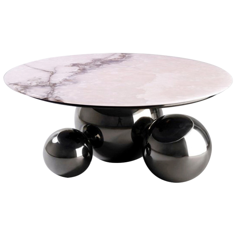 Кофейный стол Ball Metal Graphite Coffee Table Графит Белый Мрамор Bianco Кофейный стол Ball Metal Graphite Coffee Table Графит Белый Мрамор Bianco в Костроме | Loft Concept