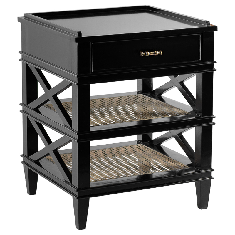 Тумба Jacqueline Wicker Shelves Бежевый Черный Тумба Jacqueline Wicker Shelves Бежевый Черный в Костроме | Loft Concept