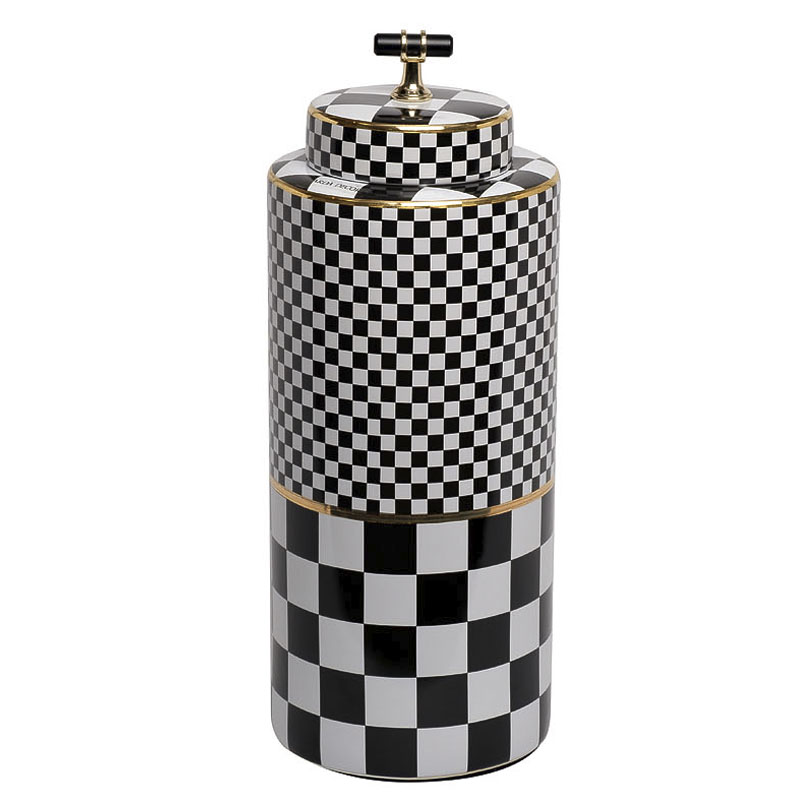 Ваза Chess Vase 37 Черный Белый Золотой Ваза Chess Vase 37 Черный Белый Золотой в Костроме | Loft Concept