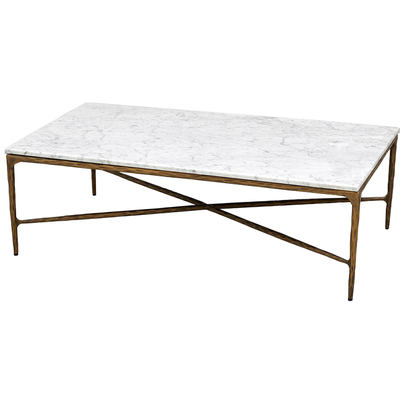 Кофейный стол с мраморной столешницей Randy Marble Coffee Table Белый Мрамор Bianco Латунь Кофейный стол с мраморной столешницей Randy Marble Coffee Table Белый Мрамор Bianco Латунь в Костроме | Loft Concept