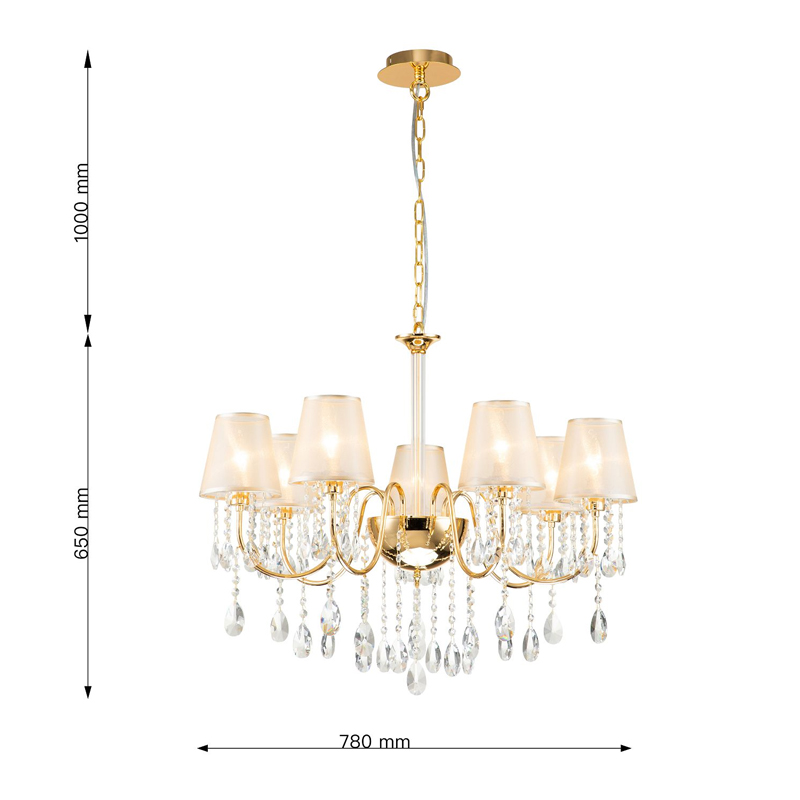 Люстра золотого цвета с хрустальным декором Dainty Light Люстра золотого цвета с хрустальным декором Dainty Light в Костроме