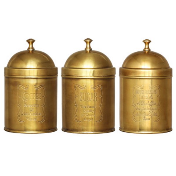 Набор банок Kitchen Canister Sets Brass Латунь Набор банок Kitchen Canister Sets Brass Латунь в Костроме | Loft Concept