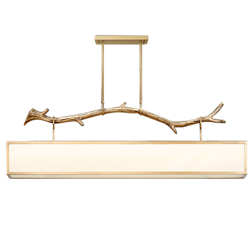 Дизайнерская прямоугольная люстра с золотой веткой Rectangular chandelier golden branch Золотой Дизайнерская прямоугольная люстра с золотой веткой Rectangular chandelier golden branch Золотой в Костроме | Loft Concept