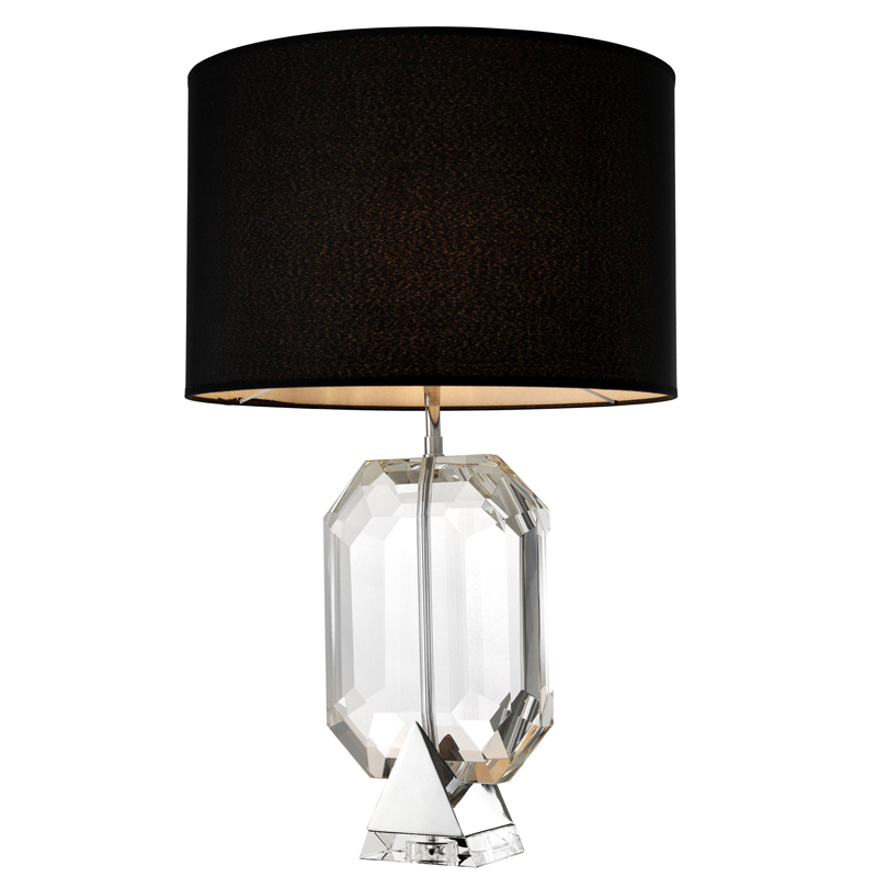Настольная лампа Eichholtz Table Lamp Emerald Nickel & black Черный Никель Прозрачный в Костроме | Loft Concept 