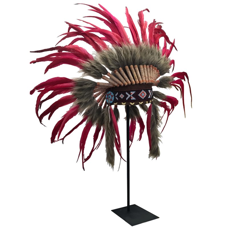 War bonnet Индейский венец из перьев красный Красный War bonnet Индейский венец из перьев красный Красный в Костроме | Loft Concept