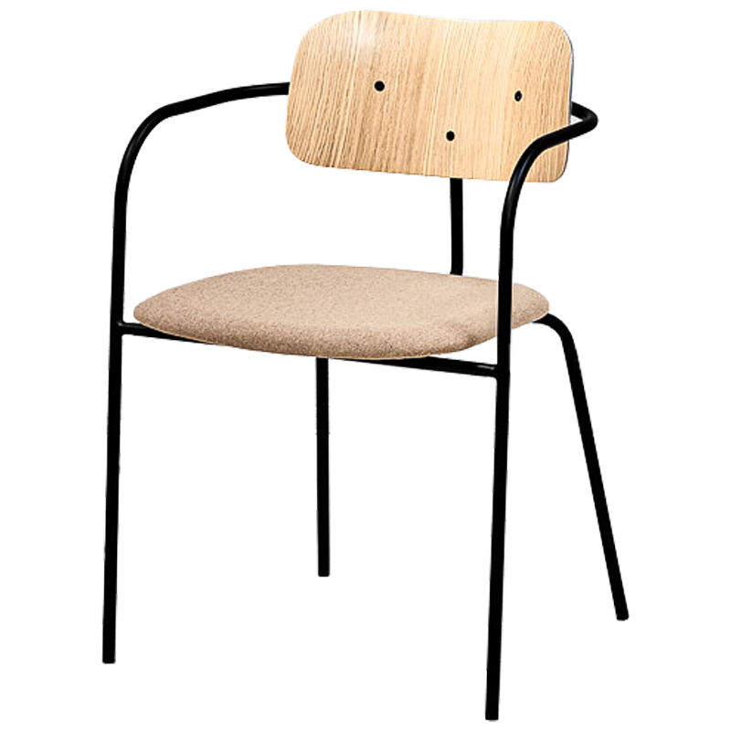 Стул Pilar Loft Stool beige Черный Бежевый Древесина Стул Pilar Loft Stool beige Черный Бежевый Древесина в Костроме | Loft Concept