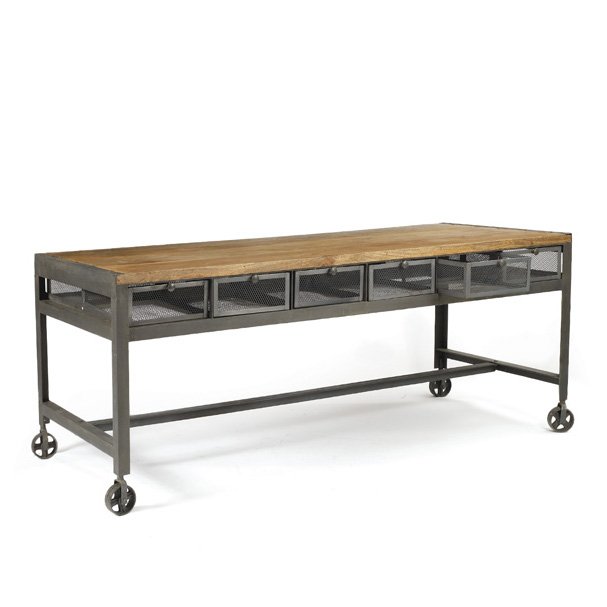 Стол Industrial Metal Metropolitan Work Table Черный Стол Industrial Metal Metropolitan Work Table Черный в Костроме | Loft Concept