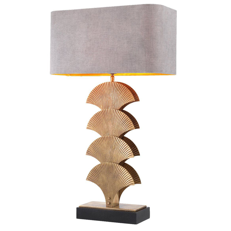 Настольная лампа Eichholtz Table Lamp Iris Черный Винтажная латунь Серый в Костроме | Loft Concept 