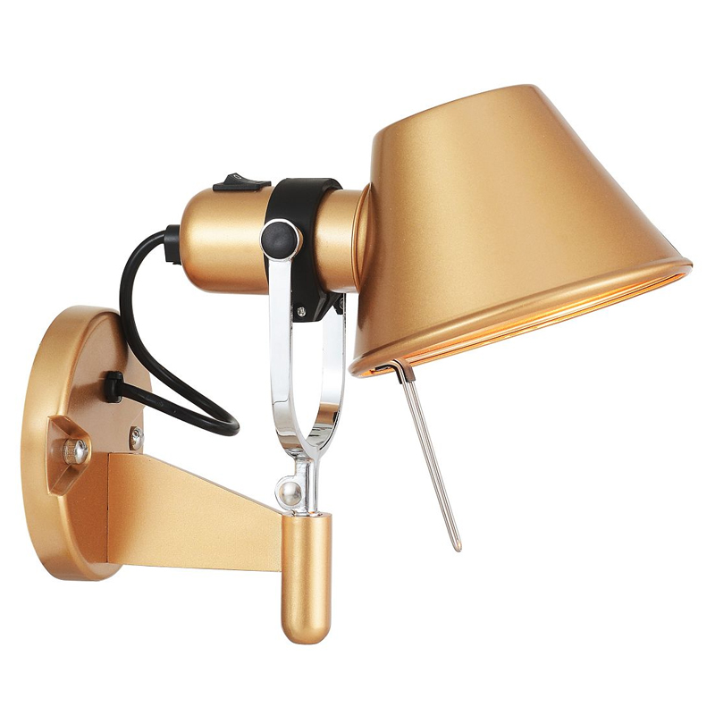 Бра золотого цвета с поворотным плафоном Artemide Золотой Хром Бра золотого цвета с поворотным плафоном Artemide Золотой Хром в Костроме | Loft Concept