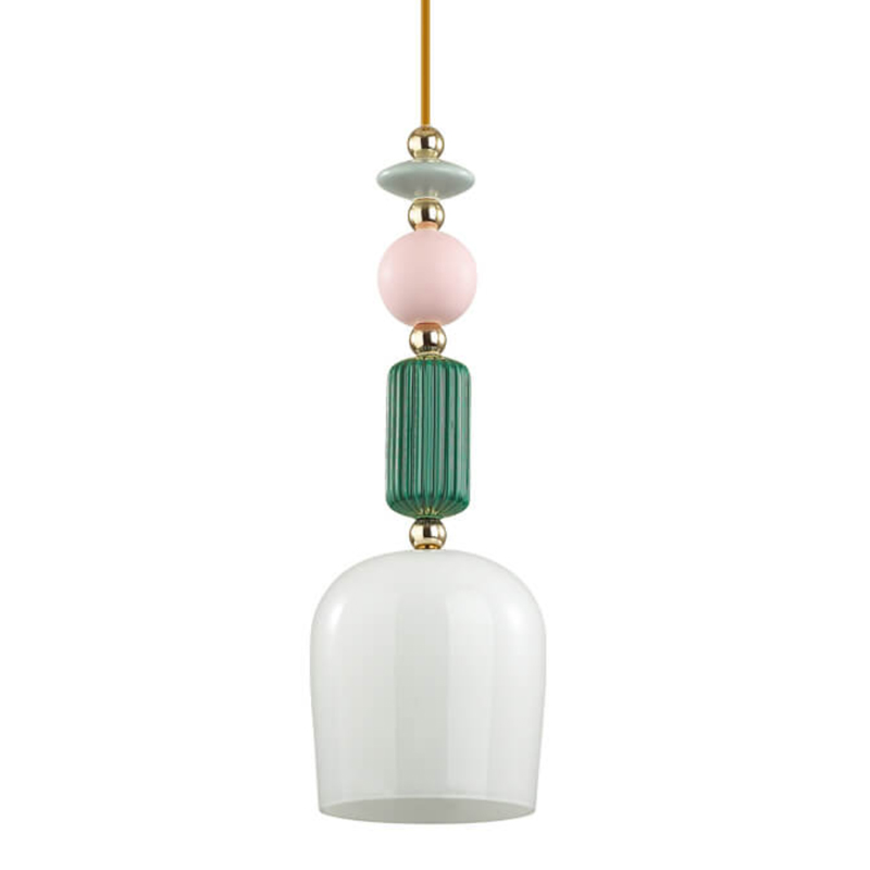 Подвесной светильник Iris hanging lamp candy green Белое матовое стекло Розовый пастельный Зеленый Подвесной светильник Iris hanging lamp candy green Белое матовое стекло Розовый пастельный Зеленый в Костроме | Loft Concept