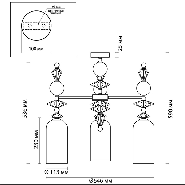 Люстра Iris Glass Chandelier candy 3 chrome Люстра Iris Glass Chandelier candy 3 chrome в Костроме