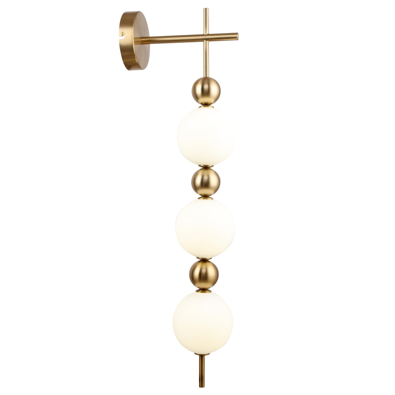Бра PEARLS SUSPENSION 3 Лампы Белый Латунь Бра PEARLS SUSPENSION 3 Лампы Белый Латунь в Костроме | Loft Concept