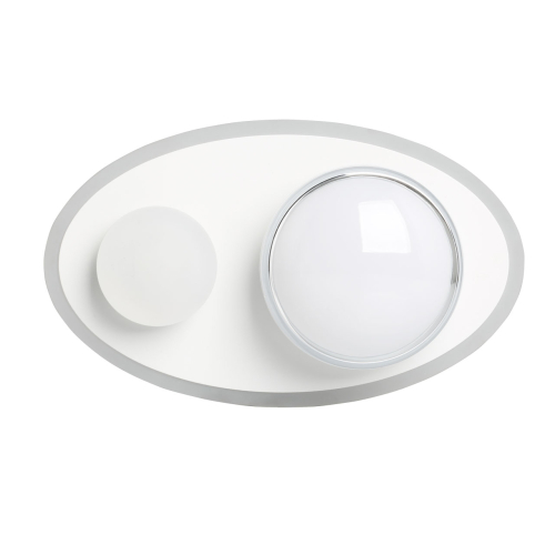 Бра овальной формы белого цвета с 2-мя лампами Lunar Pebbles Белый в Костроме | Loft Concept 