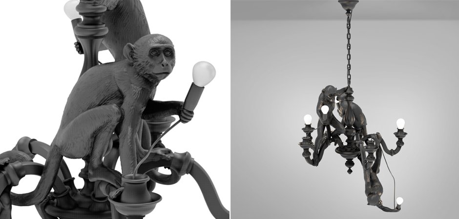 Люстра Seletti Monkey Chandelier Black Люстра Seletti Monkey Chandelier Black - Loft-Concept в Костроме