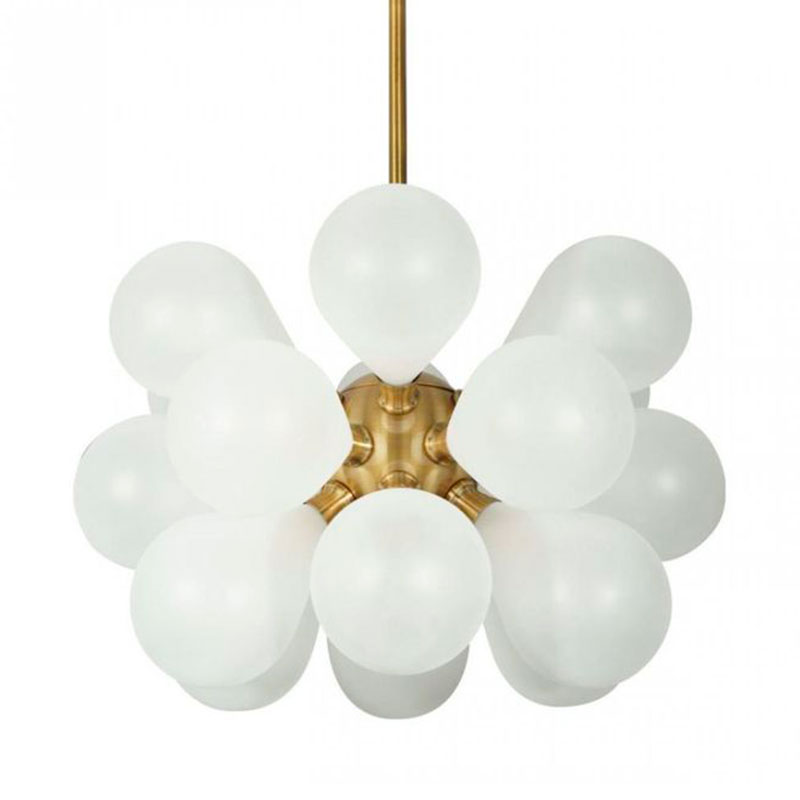 Люстра Simonet Chandelier White 55 см Белый Золотой Люстра Simonet Chandelier White 55 см Белый Золотой в Костроме | Loft Concept