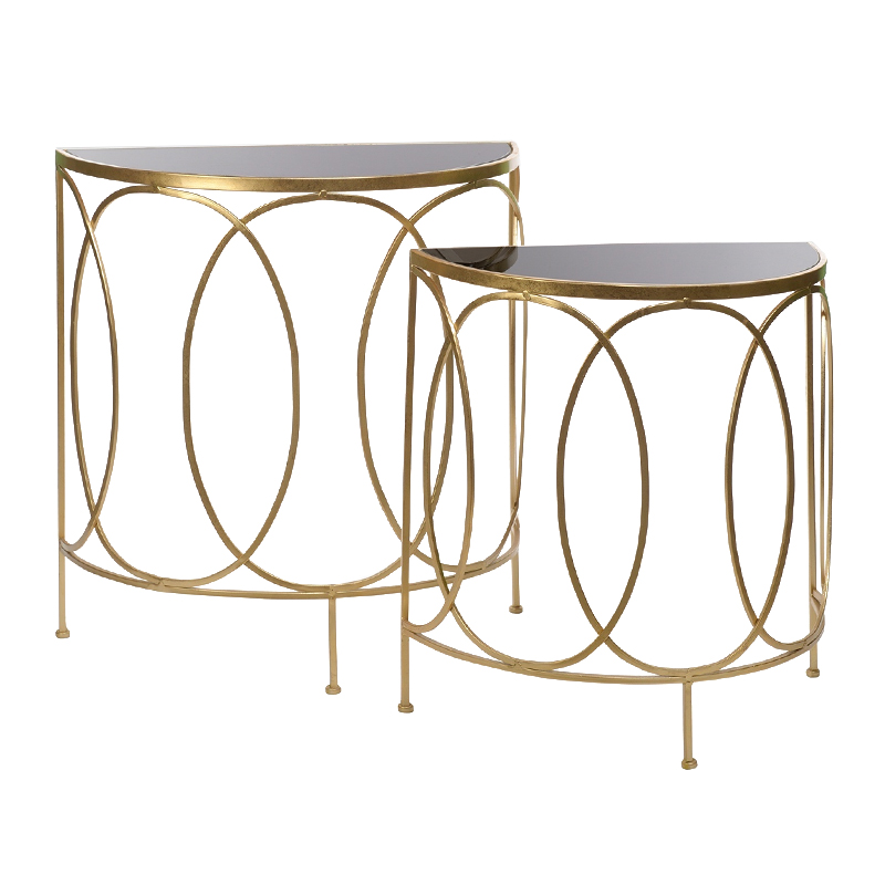 Консоль полукруглая Frame Metallic Gold Золотой Желтый Консоль полукруглая Frame Metallic Gold Золотой Желтый в Костроме | Loft Concept