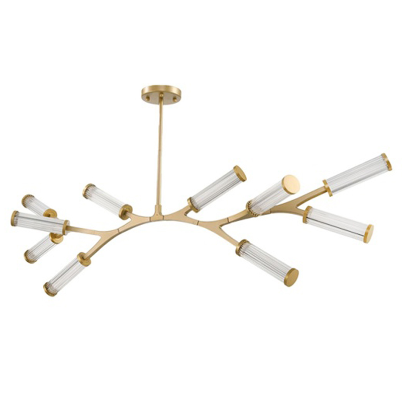 Люстра Cylinder Branches Chandelier Gold 10 Золотой Прозрачный Люстра Cylinder Branches Chandelier Gold 10 Золотой Прозрачный в Костроме | Loft Concept