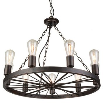 Подвесной светильник Loft Wheel Pendant 9 Коричневый винтаж Подвесной светильник Loft Wheel Pendant 9 Коричневый винтаж в Костроме | Loft Concept