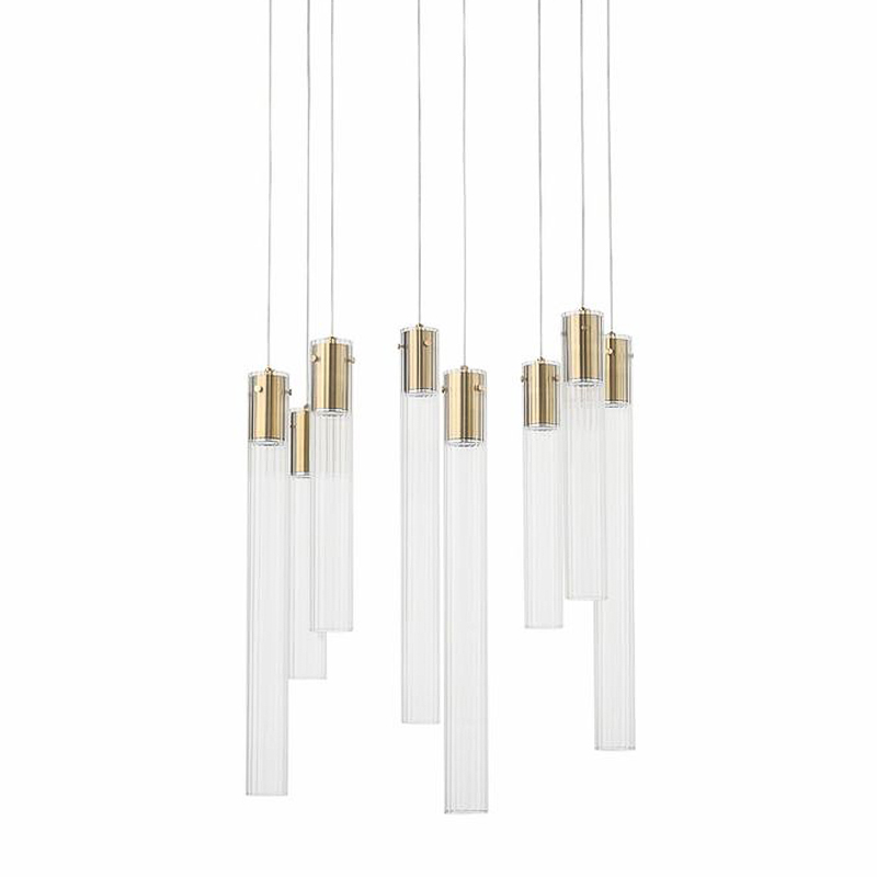 Люстра Jenae Glass Tubes Chandelier 8 Прозрачное Стекло Латунь Люстра Jenae Glass Tubes Chandelier 8 Прозрачное Стекло Латунь в Костроме | Loft Concept