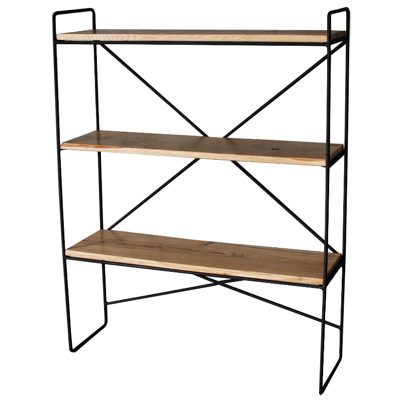 Стеллаж Ridley Industrial Metal Rust Rack Черный Светлый дуб Стеллаж Ridley Industrial Metal Rust Rack Черный Светлый дуб в Костроме | Loft Concept