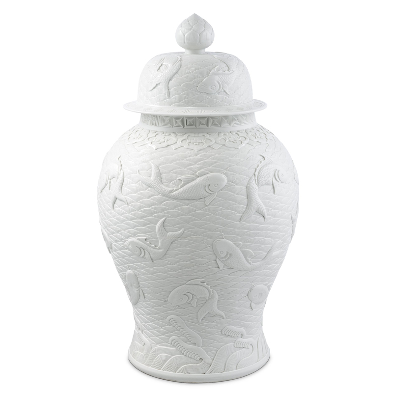 Ваза с крышкой Eichholtz Jar Voltaire Белый Ваза с крышкой Eichholtz Jar Voltaire Белый в Костроме | Loft Concept