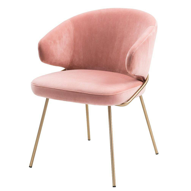 Стул Eichholtz Dining Chair Kinley nude Розовый пастельный Латунь Стул Eichholtz Dining Chair Kinley nude Розовый пастельный Латунь в Костроме | Loft Concept